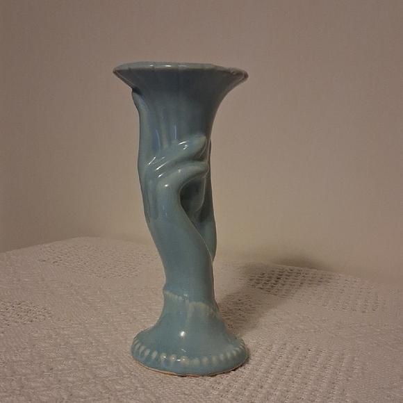 🌷 Vintage Shawnee Pottery Blue Tulip Hand Vase – USA, 1940s - Picture 4 of 15